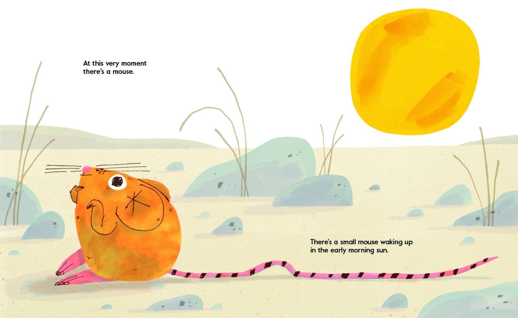 Hodson, M. (2021). At This Very Moment. [Artefact] Licensed under CC BY-NC-ND Image from a research output by Matthew Hodson. The output is a children’s picture book (At This Very Moment) illustrated and authored by Hodson which introduces notions of mindfulness, presence and natural phenomena to early years readers.