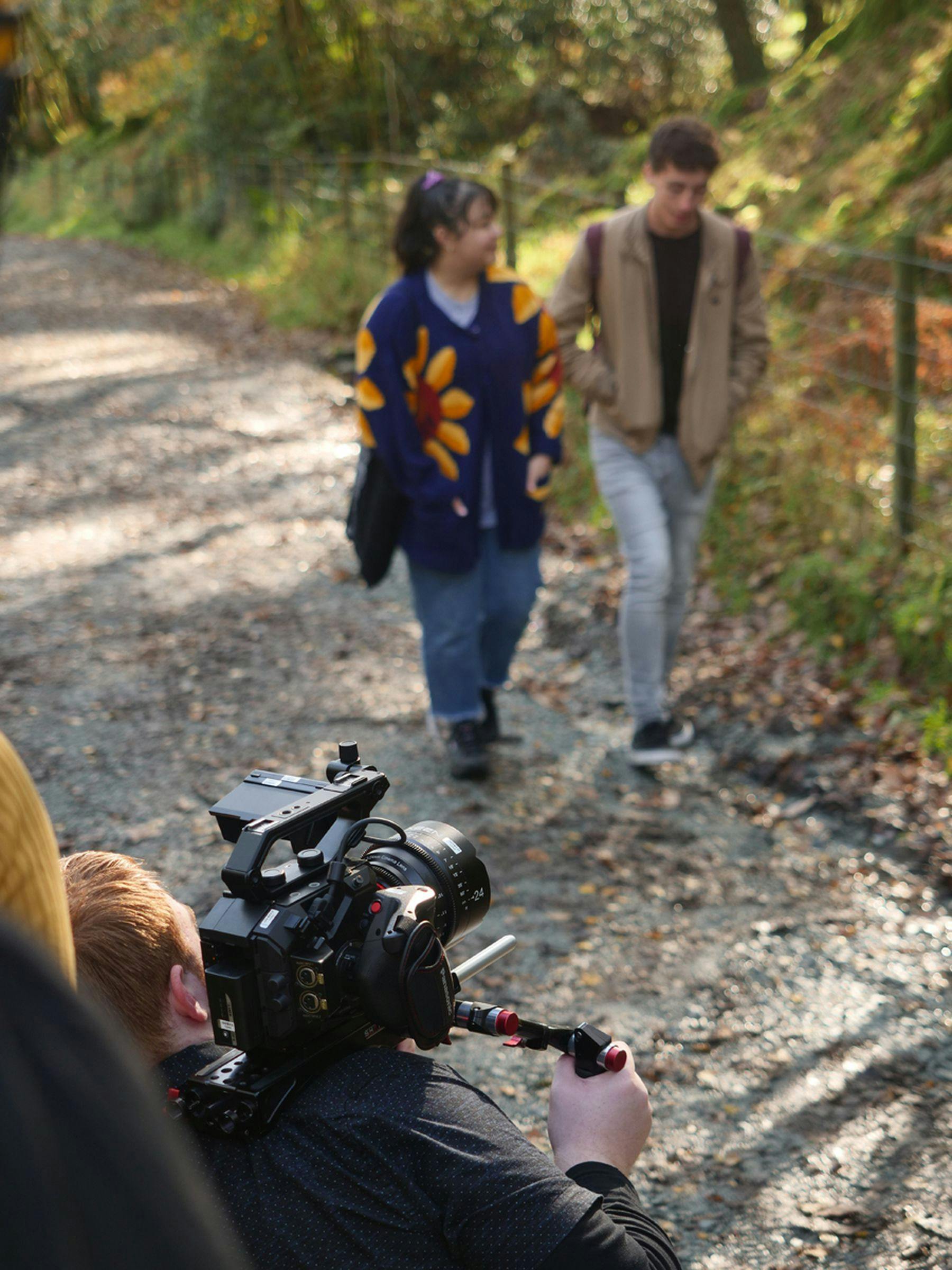 Filming on location